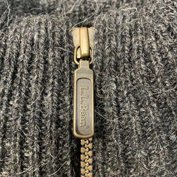 LL Bean Vintage Wool Alpaca Ribbed Thick Knit Zipper Cardigan Jacket Sweater XL - Picture 6 of 17